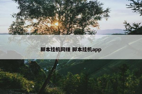 脚本挂机网赚 脚本挂机app