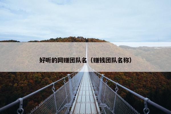 好听的网赚团队名（赚钱团队名称）